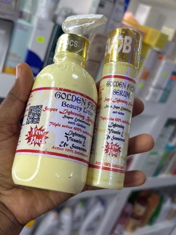 Golden Face Beauty Super Lightening Body Milk Lotion + Serum